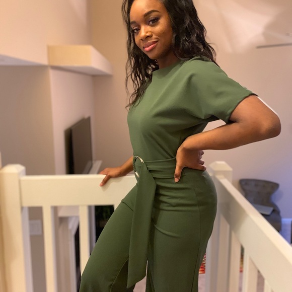 Olive green jumpsuit - Picture 1 of 4